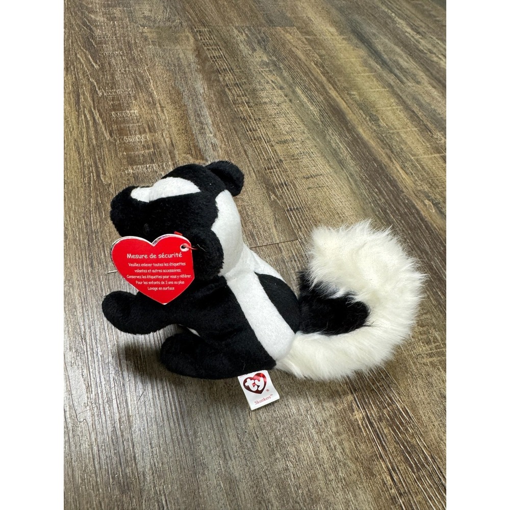 Ty Skunkers Plush Toy Unisex 6 inches Black and White Soft Collectible Plush